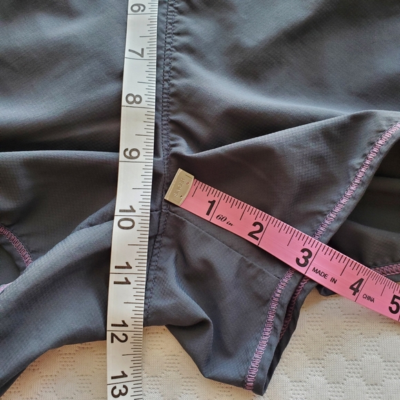 Athleta Shorts Women Large Record Time Microfiber Gray Purple Workout Run Walk L - Picture 13 of 14